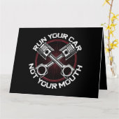 ドラッグレーシングカー走のヴィンテージあなたの車ではない カード (黄色い花)