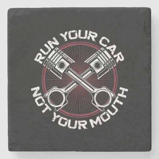 ドラッグレーシングカー走のヴィンテージあなたの車ではない ストーンコースター (正面)