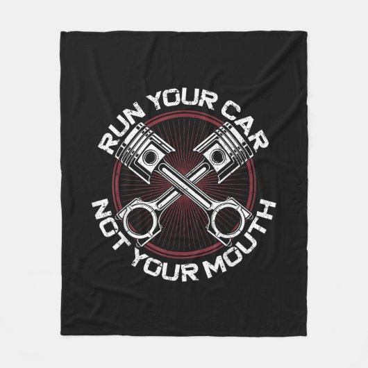 ドラッグレーシングカー走のヴィンテージあなたの車ではない フリースブランケット (正面)