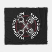 ドラッグレーシングカー走のヴィンテージあなたの車ではない フリースブランケット (正面(横))