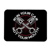 ドラッグレーシングカー走のヴィンテージあなたの車ではない マグネット (横)