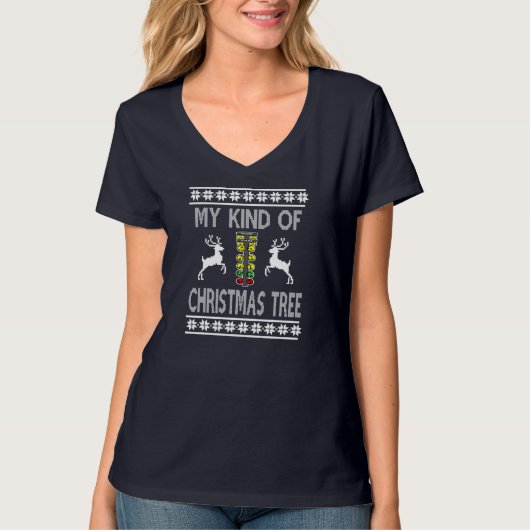 ドラッグレーシングクリスマスツリーセーター Tシャツ (正面)