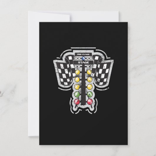 ドラッグレーシングクリスマスツリーライトドラッグレーシングT Sh 招待状 (正面)