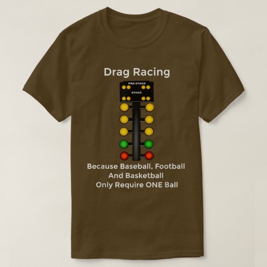 ドラッグレーシングクリスマスツリーラインアップ馬力 Tシャツ (デザイン正面)