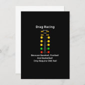 ドラッグレーシングクリスマスツリーTシャツのラインアップ 招待状 (正面/裏面)