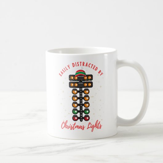 ドラッグレースに夢中なクリスマス コーヒーマグカップ (右)