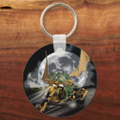 ドラッグレースのドラゴンと月のファンタジーアートワーク キーホルダー (正面)