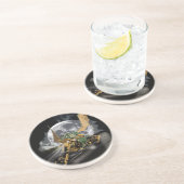 ドラッグレースのドラゴンと月のファンタジーアートワーク コースター (側面)