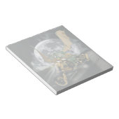 ドラッグレースのドラゴンと月のファンタジーアートワーク ノートパッド (アングル)