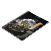 ドラッグレースのドラゴンと月のファンタジーアートワーク ノートブック (左側)