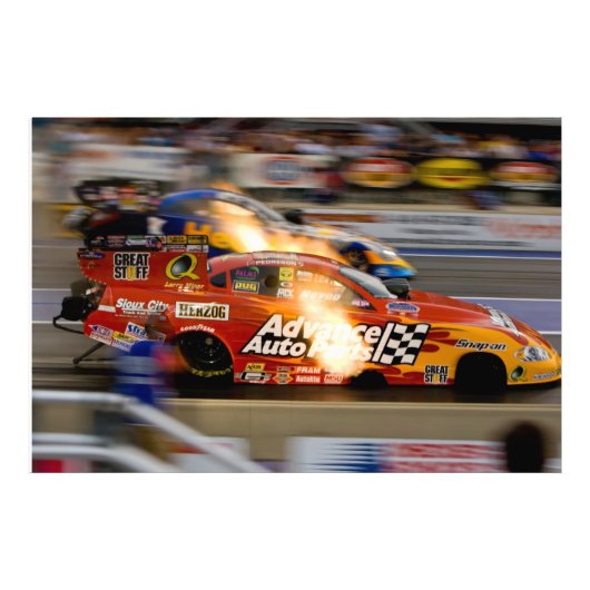 ドラッグレースのファニー・カー フォトプリント            (正面)