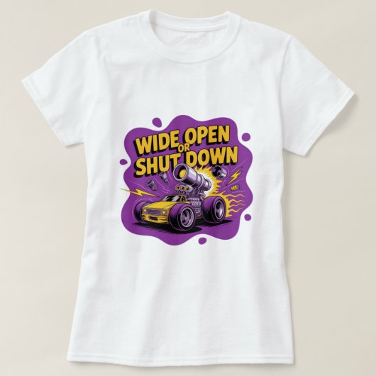 ドラッグレースの面白い車Tシャツ Tシャツ (デザイン正面)