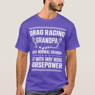 ドラッグレース カーレース おじいちゃん 男の子 Tシャツ