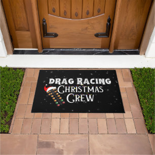 ドラッグレース クリスマスクルー おもしろ レース ドアマット
