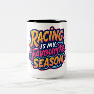 ドラッグレース レースカー ドラッグレースが私の一番好きなもの ツートーンマグカップ