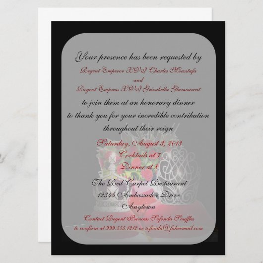ドラッグ天皇·皇后名誉ディナー招待状 招待状 (正面/裏面)