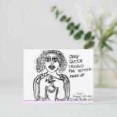 ドラッグ女王がメイクアップを探す ポストカード (スタンド正面)