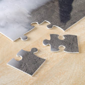 ドラッグ競争のパズルの煙る赤い積み込み ジグソーパズル (側面)