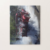 ドラッグ競争のパズルの煙る赤い積み込み ジグソーパズル (縦)