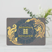 ドラッモダングフェニックス中国の結婚式招待状 招待状 (スタンド正面)