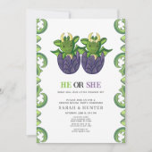 ドラッモダング彼または彼女が赤ちゃんシャワーを明かす 招待状 (正面)