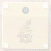 ドラッ中国のグイヤー2024エレガントモノグラムGlSC ガラスコースター (裏面)