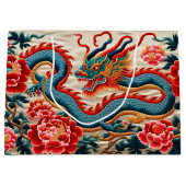 ドラッ中国のグイヤー「刺繍」〔占星術の〕十二宮図誕生日 ラージペーパーバッグ (正面)