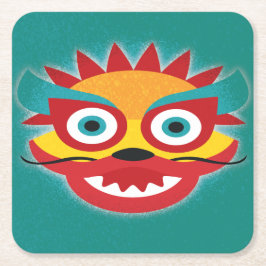 ドラッ中国のグニューイヤーお祝い スクエアペーパーコースター