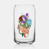 ドラッ中国のグネイビーブルーの花 ガラス缶 (裏面)