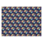 ドラッ中国のグネイビーブルーの花 テーブルクロス (正面(横))