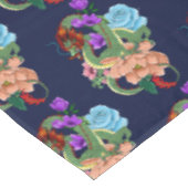 ドラッ中国のグネイビーブルーの花 テーブルクロス (アングル)