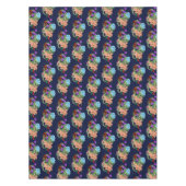 ドラッ中国のグネイビーブルーの花 テーブルクロス (正面)