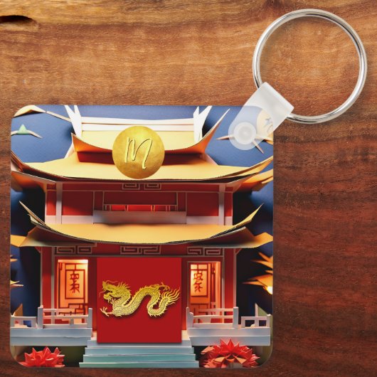 ドラッ中国のグ新年モノグラムSqK キーホルダー (裏面)