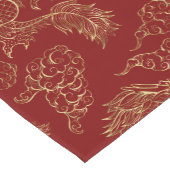 ドラッ中国のグ金ゴールドとダークレッド ショートテーブルランナー (コーナー)