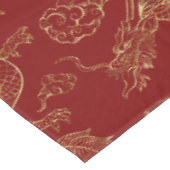 ドラッ中国のグ金ゴールドとダークレッド テーブルクロス (アングル)