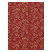 ドラッ中国のグ金ゴールドとダークレッド テーブルクロス (正面)