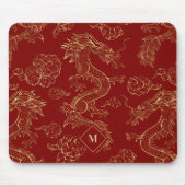 ドラッ中国のグ金ゴールドとダークレッド マウスパッド (正面)