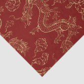 ドラッ中国のグ金ゴールドとダークレッド 薄葉紙 (詳細)