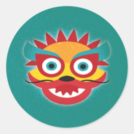 ドラッ中国のグ・グッドラック新年 ラウンドシール