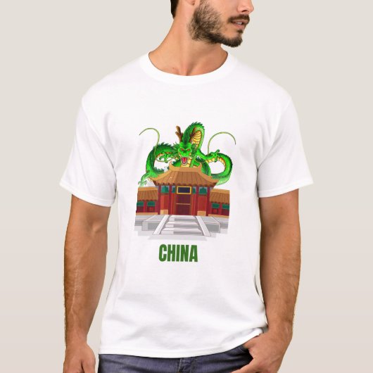 ドラッ中国のグTシャツ – 強さと知恵のシンボル Tシャツ (正面)