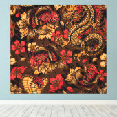 ドラッ日本のグコイパターン。 キャンバスプリント (インサイチュ (ウッドフロア))