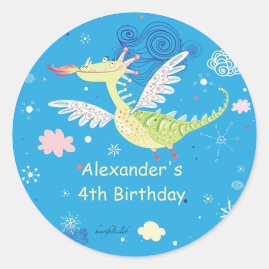 ドラッ飛んでいるグステッカー ラウンドシール (正面)