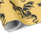 ドラッ飛んでいるグデザイン金ゴールド ラッピングペーパー (ロールコーナー)