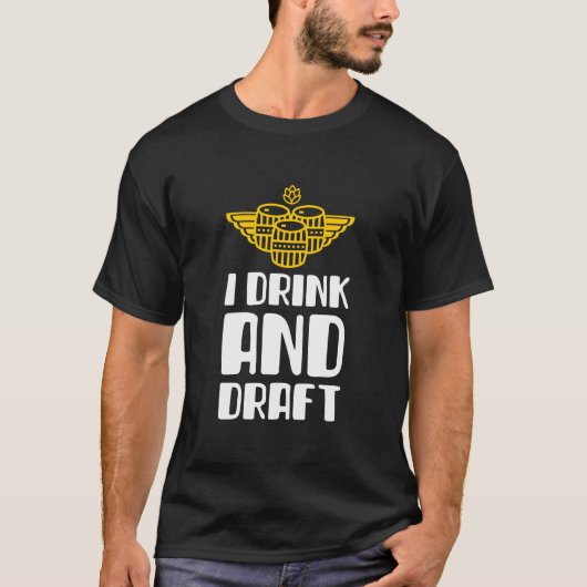 ドラフト会議と酒盛り Tシャツ (正面)
