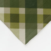 ドラブオリーブとベージュプライモノグラムのド フリースブランケット (角)