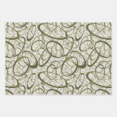 ドラブオリーブローデンカーキ男らしアニー大事な行事 ラッピングペーパーシート (正面)