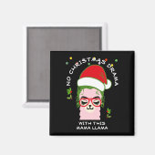 ドラマおもしろい無しママLLAMAクリスマス マグネット (正面/裏面)