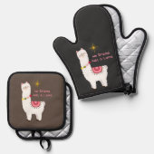 ドラマじゃない、ラマだ 鍋つかみ&鍋敷きセット (正面/裏面)