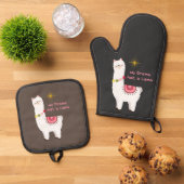 ドラマじゃない、ラマだ 鍋つかみ&鍋敷きセット (トップダウン)