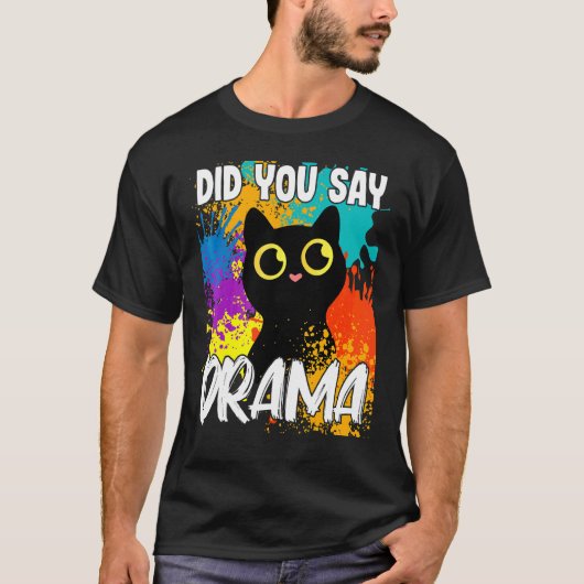 ドラマだね 黒猫 Tシャツ (正面)